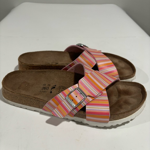 Birkenstock Shoes - Birkis Birkenstock Sandals Womens 40 US 9 Striped Santosa Criss Cross Strap